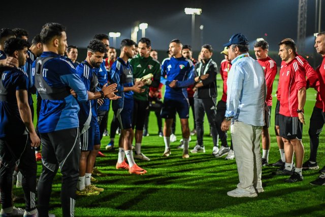 استعدادات منتخب الكويت لمباراة موريتانيا اليوم