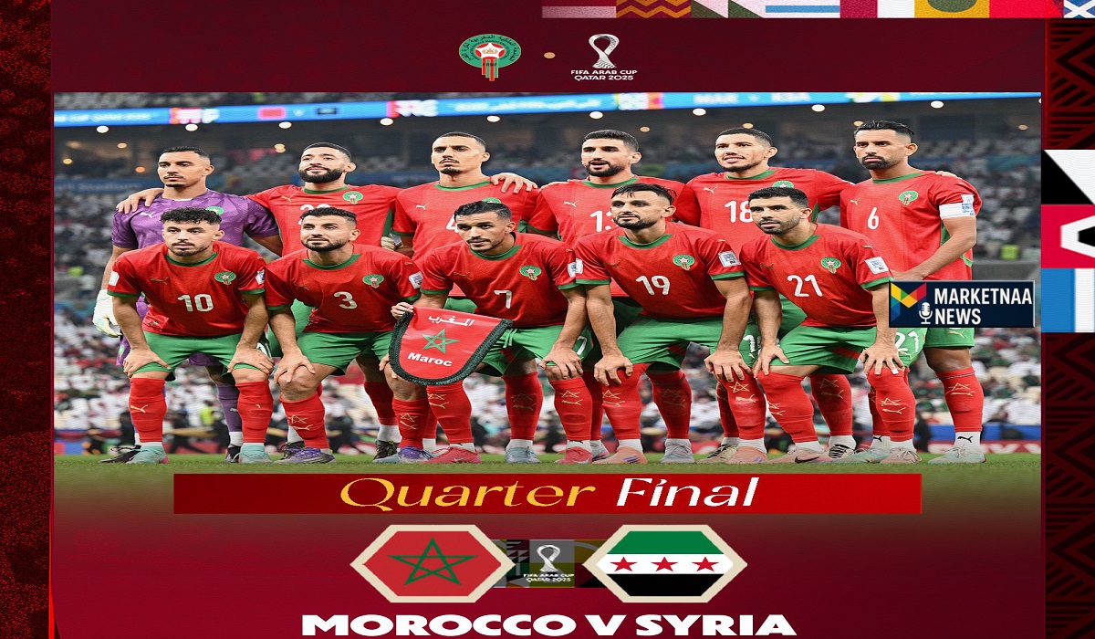 You are currently viewing كأس العرب 2025 يجمع الشامي بالمغربي| نتيجة مباراة المغرب ضد سوريا.. وأحداث اللقاء