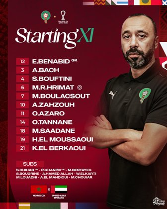 تشكيل منتخب المغرب ضد الإمارات