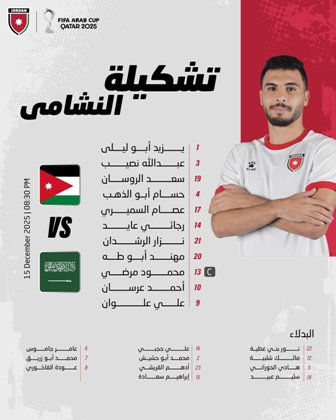 تشكيل منتخب الأردن ضد السعودية