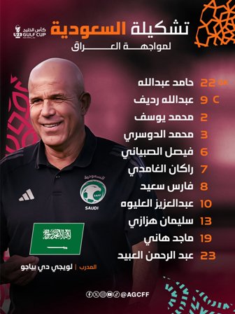 تشكيل المنتخب السعودي ضد العراق