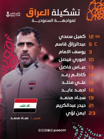 تشكيل المنتخب العراقي ضد السعودية
