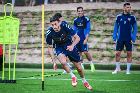استعداد منتخب الكويت لمباراة الأردن